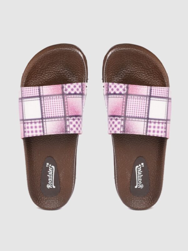 Roadster Women Checked Sliders