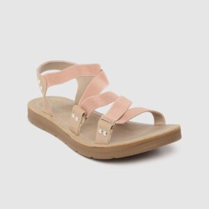 Mast & Harbour Women Peach-Coloured Solid Open Toe Flats