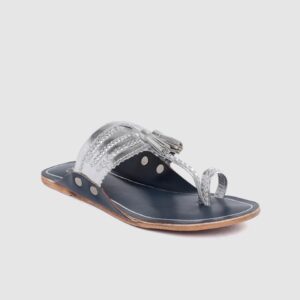 House of Pataudi Women Braided Tasselled Handcrafted Leather One Toe Flats