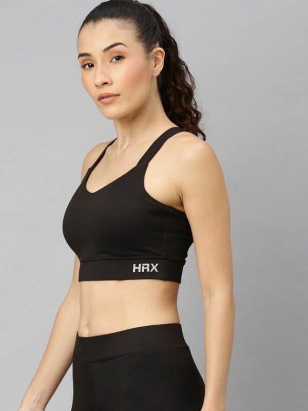 HRX Solid Medium Support Rapid-Dry Running Sports Bra