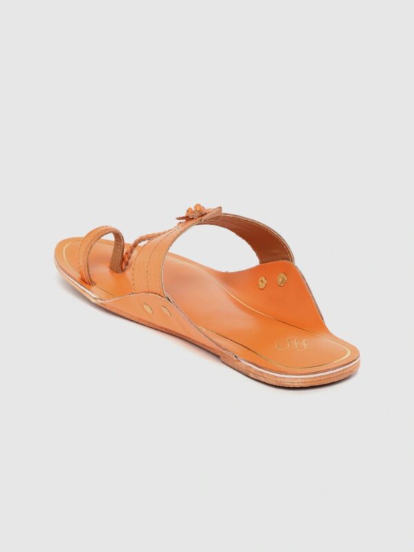 House of Pataudi Women Braided Handcrafted Leather One Toe Flats