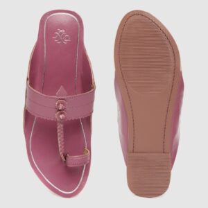 House of Pataudi Women Solid Handcrafted Leather One Toe Flats