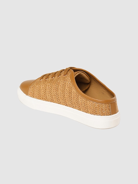 Mast & Harbour Women Tan Basketweave Mule Casual Shoes