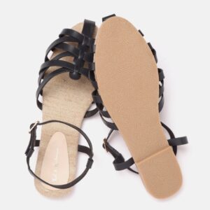 Mast & Harbour Women Black Solid Strappy Flats