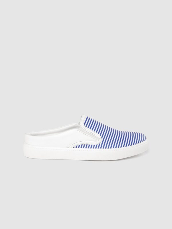 Mast & Harbour Women Blue & White Striped Mule Sneakers