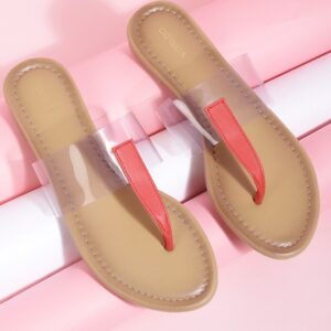 CORSICA Women Transparent Solid T-Strap Flats