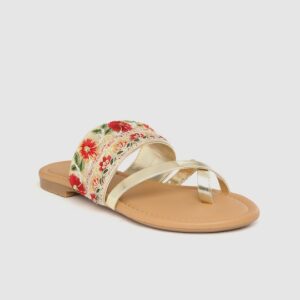 Anouk Women Floral Embroidered Ethnic One Toe Flats