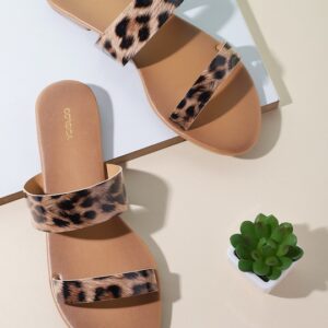 CORSICA Women Leopard Print Open Toe Flats