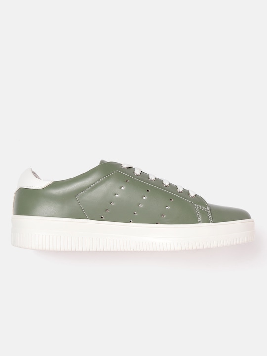 Mast & Harbour Women Solid Perforated Sneakers