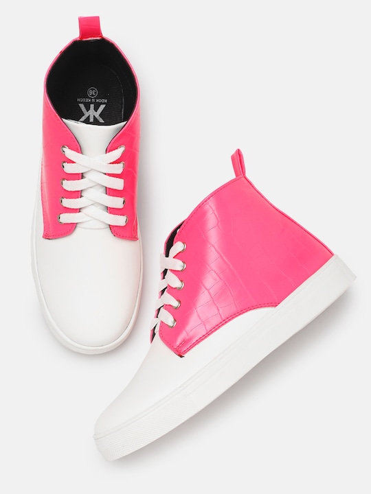 Kook N Keech Women Color blocked Mid-Top Sneakers