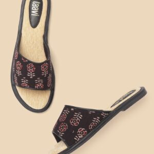 Taavi Women Ethnic Motifs Print Open Toe Flats