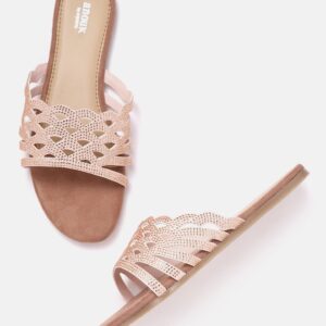 Anouk Women Handmade Laser Cut Embellished Open Toe Flats