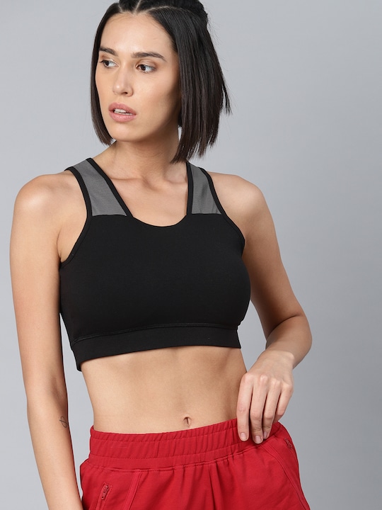 HRX Solid Non-Wired Lightly Padded Sports Bra