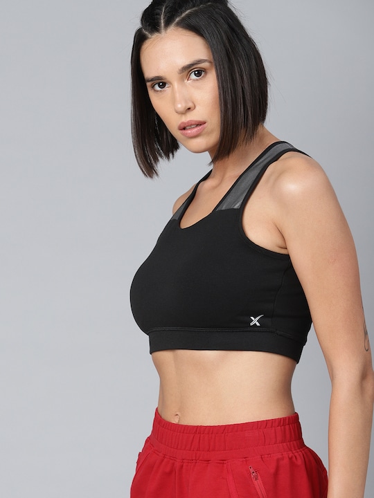 HRX Solid Non-Wired Lightly Padded Sports Bra