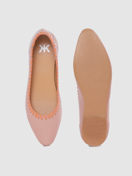 Kook N Keech Women Peach-Coloured Solid Ballerinas