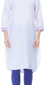 BIBA Women Purple Printed Straight Kurta