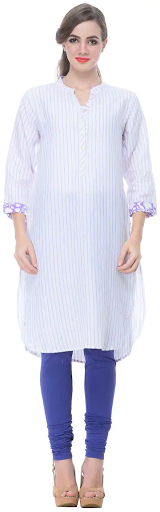 BIBA Women Purple Printed Straight Kurta