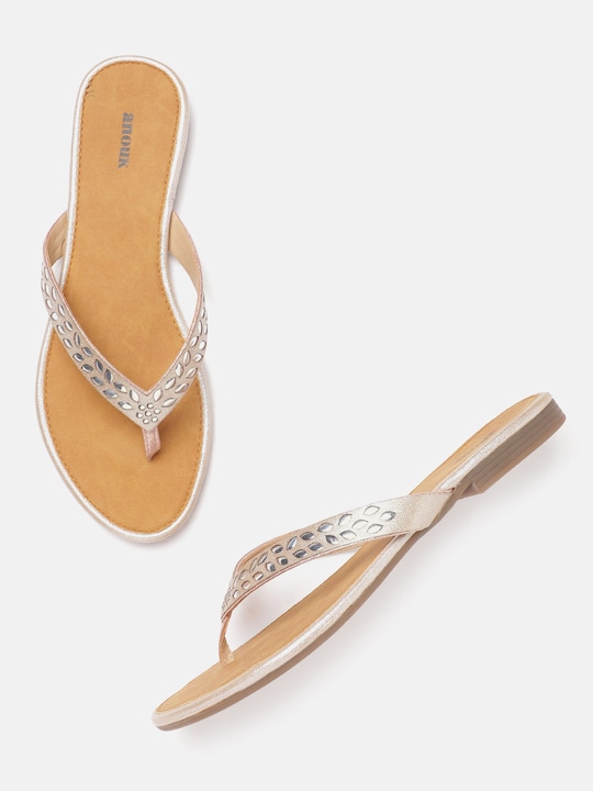 Anouk Women Embellished T-Strap Flats