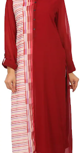 BIBA Red Viscose Straight Kurta