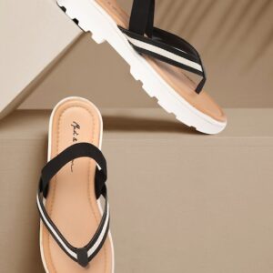 Mast & Harbour Women Striped Open Toe Flats Sandal