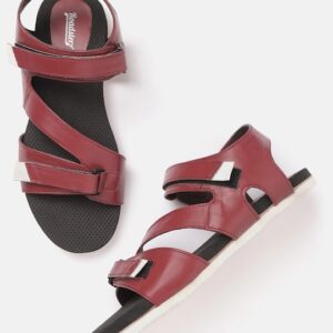 Roadster Women Maroon Solid Sports Sandals