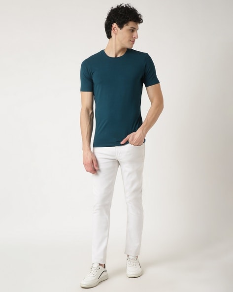 M&S Round Neck T-shirt, Teal