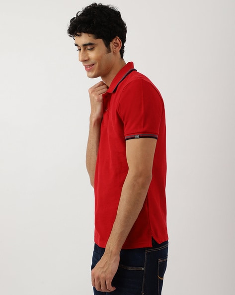 M&S Polo T-shirt, Tipping Red