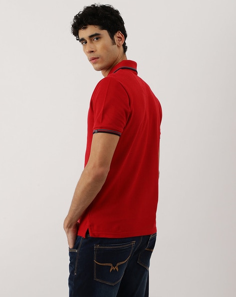 M&S Polo T-shirt, Tipping Red