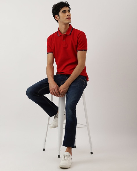 M&S Polo T-shirt, Tipping Red