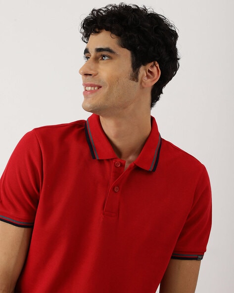 M&S Polo T-shirt, Tipping Red