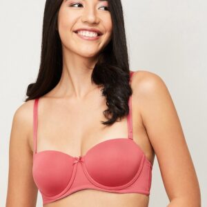 Ginger by Lifestyle Pink Solid Underwired Lightly Padded Balconette Bra