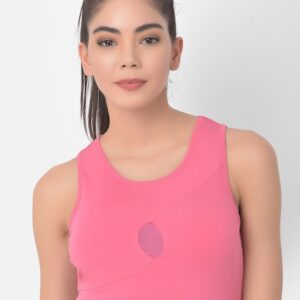 Clovia Pink Workout Bra-Full Coverage Heavily Padded