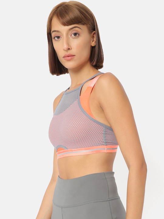 Cultsport Coral Pink Solid Non-Wired Non Padded Sports Bra