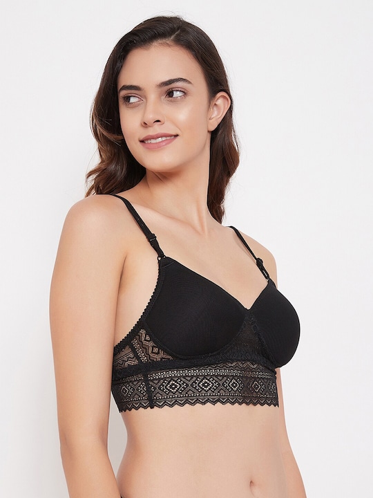 Clovia Black Lightly Padded Bralette Bra