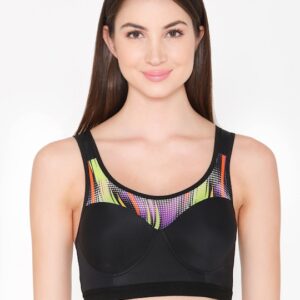 Clovia Black Solid Non-Wired Lightly Padded Sports Bra