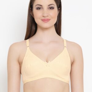 Clovia Cotton Rich Non-Padded Full Support Bra In Skin