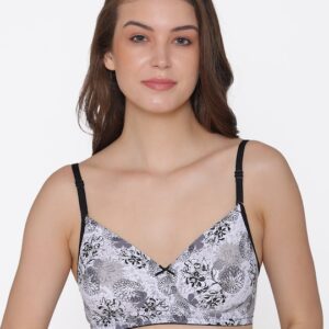 Clovia Padded Non-Wired Printed T-Shirt Bra