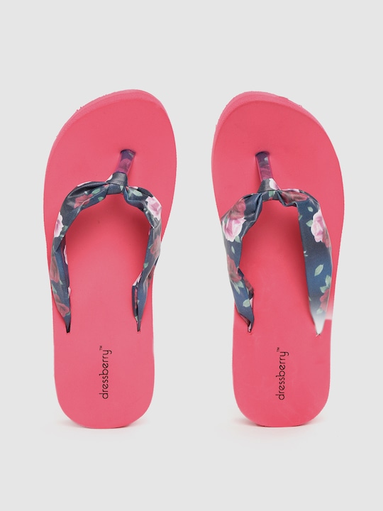 DressBerry Women Floral Print Thong Flip-Flops