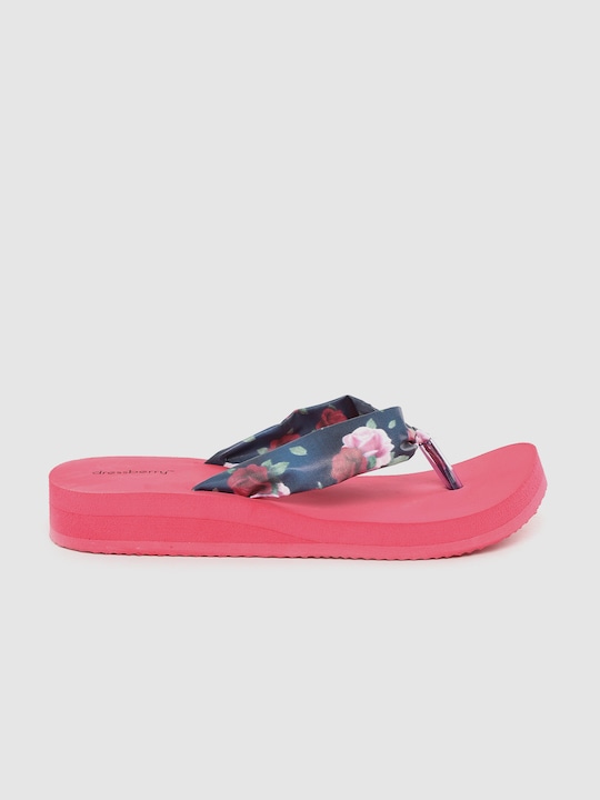 DressBerry Women Floral Print Thong Flip-Flops