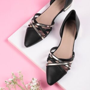 DressBerry Women Black Flat Ballerinas