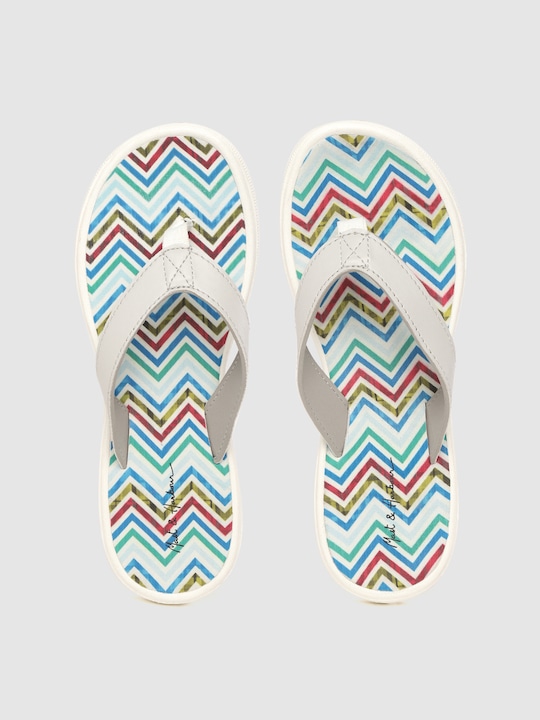 Mast & Harbour Women Chevron Print Thong Flip-Flops