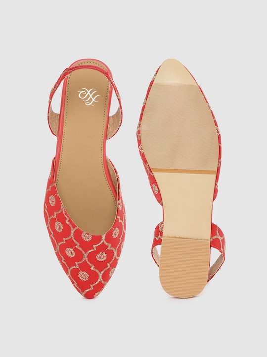 House of Pataudi Women Embroidered Handcrafted Mules