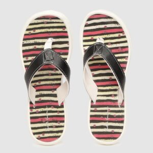 Mast & Harbour Women Striped Thong Flip-Flops