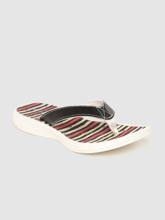 Mast & Harbour Women Striped Thong Flip-Flops