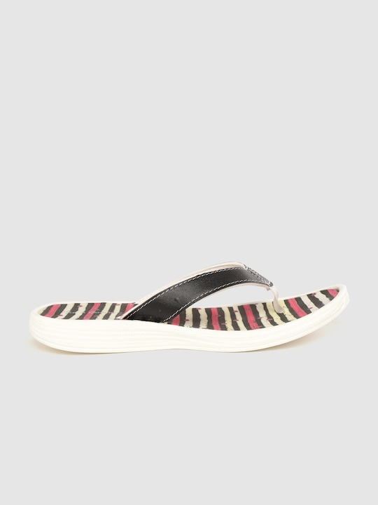 Mast & Harbour Women Striped Thong Flip-Flops