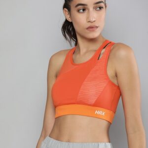 HRX by Hrithik Roshan Orange Geometric Bra