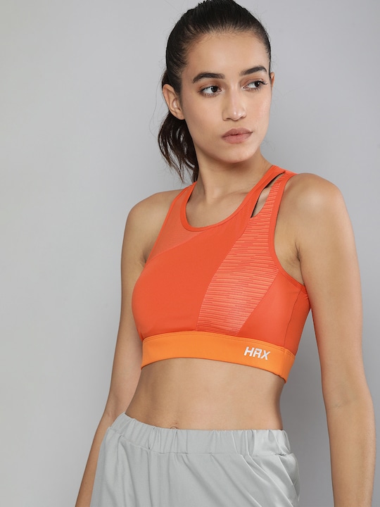 HRX by Hrithik Roshan Orange Geometric Bra