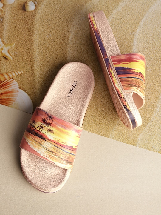 CORSICA Women Tropical Print Sliders