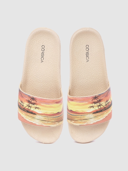 CORSICA Women Tropical Print Sliders