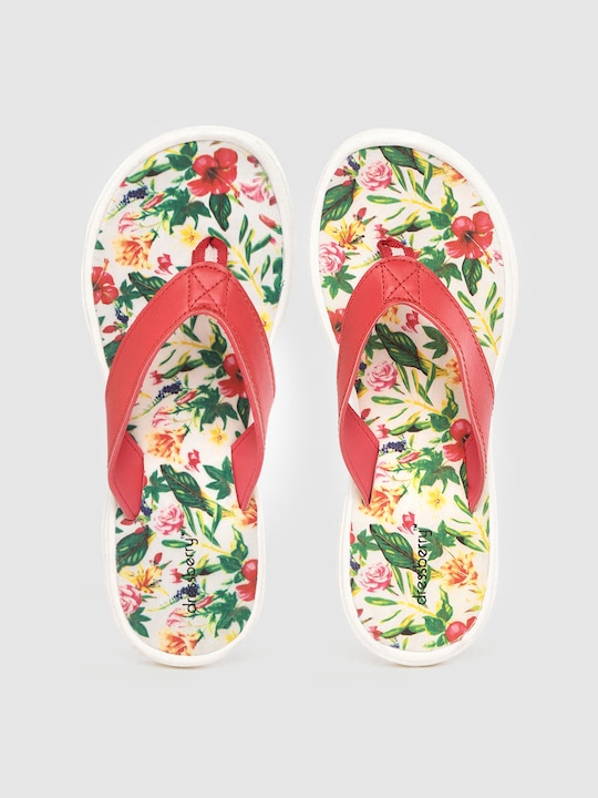 DressBerry Women Floral Print Thong Flip-Flops